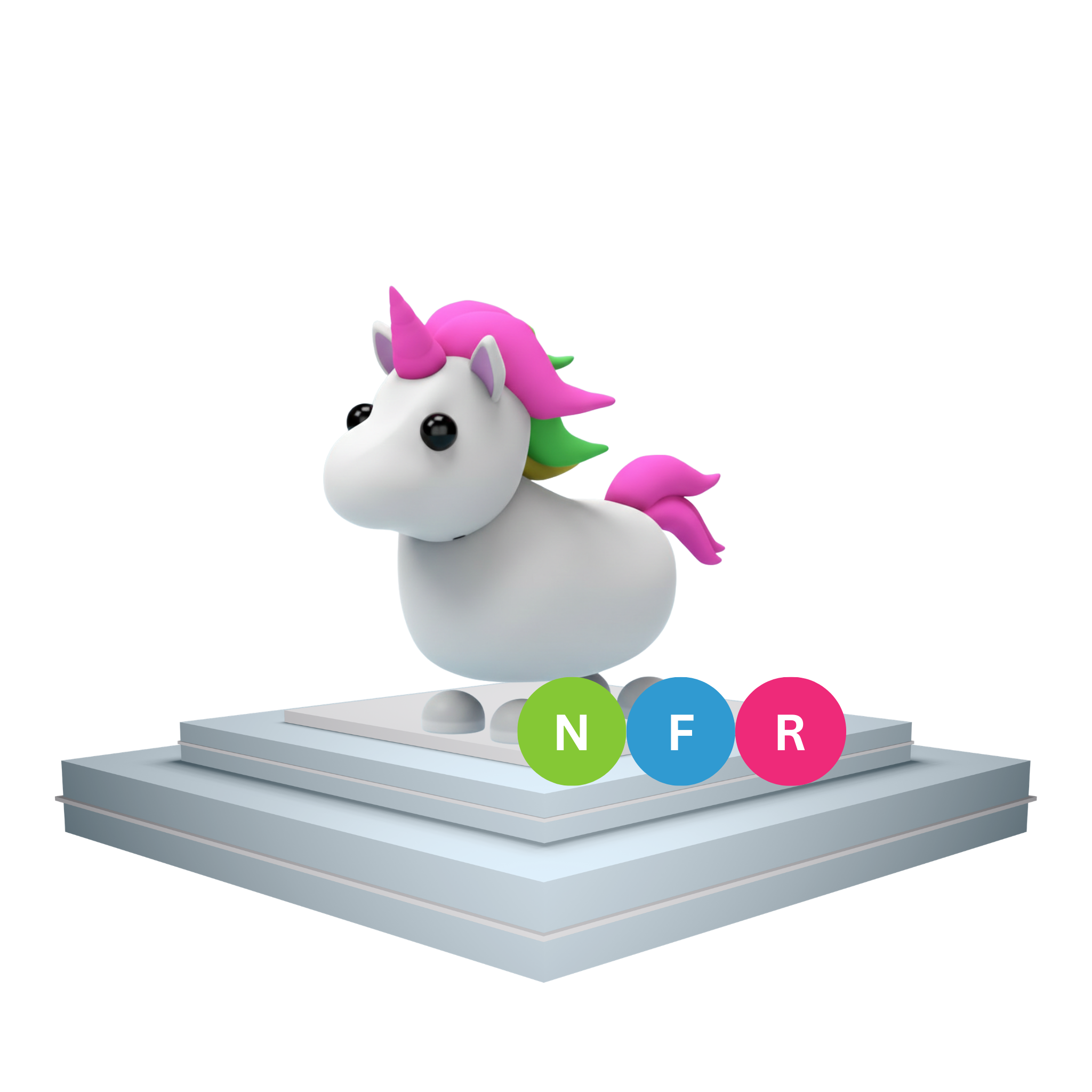 NFR Unicorn neon adopt me Unicorn adopt me Velcra
