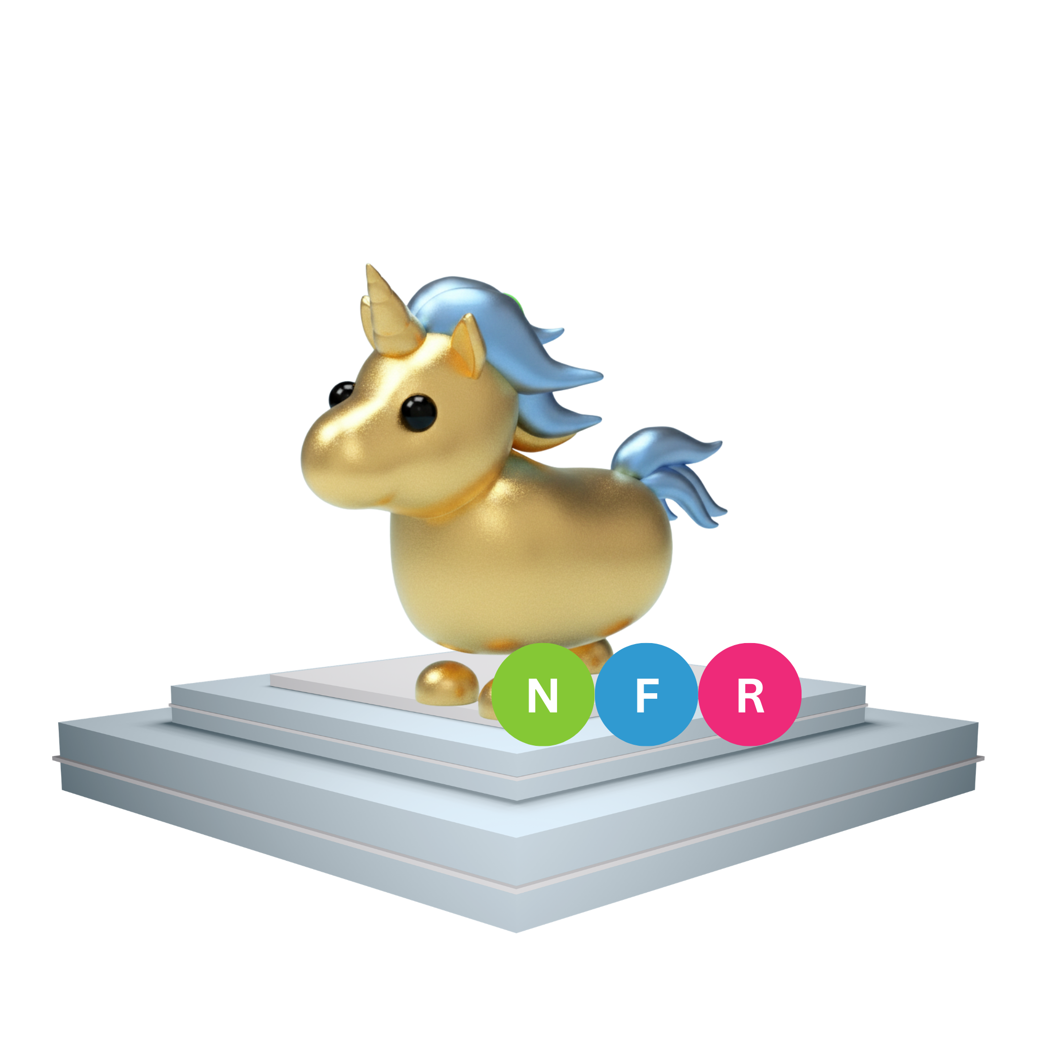 Neon Fly Ride Golden Unicorn